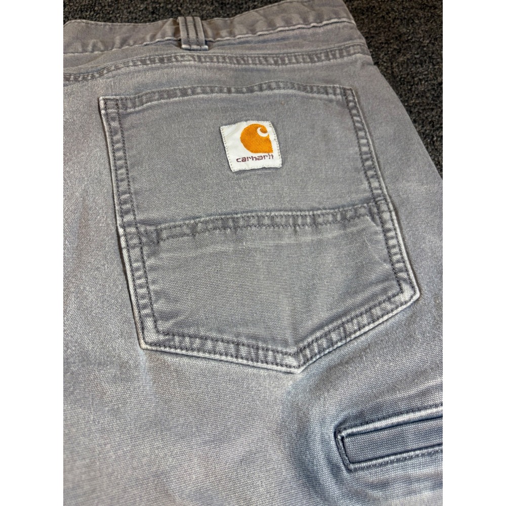 Carhartt Mens Relaxed Fit Gray Canvas Work Pants Carpenter Trousers 40x32 - Picture 8 of 9